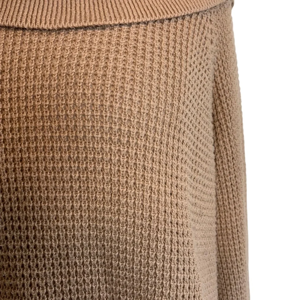 MICHAEL by Michael Kors Tan Neutral Knit Fold Over Cowl Neck Oversized Sweater L - Picture 3 of 8